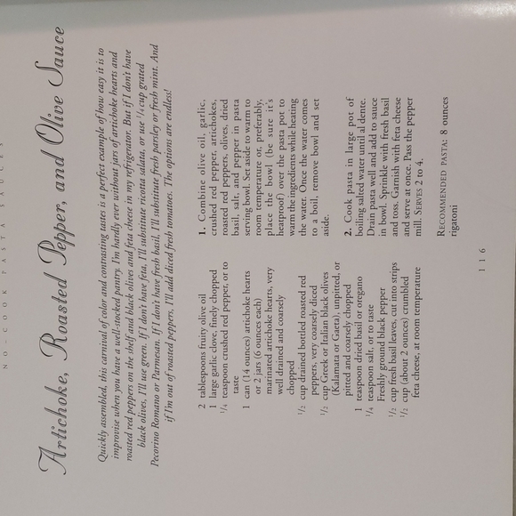 Kitchen Nocook Pasta Sauces Cookbook Joie Warner Pier 1 Poshmark